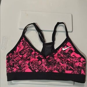 Nike Women's Pink and Black Sports Bra